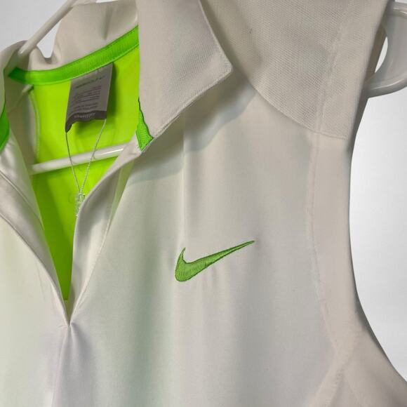 Nike‎ golf womens polo shirt drifit white and green with collar sleevless - Picture 4 of 10